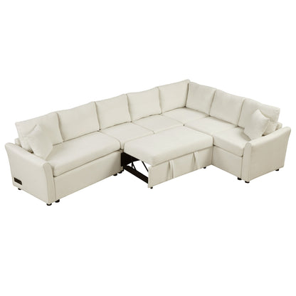 124.8 Shaped Sofa Convertible Sofa Bed Pull ut SofOa Sleeper