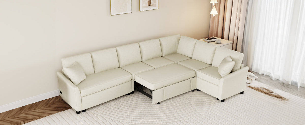 124.8 Shaped Sofa Convertible Sofa Bed Pull ut SofOa Sleeper