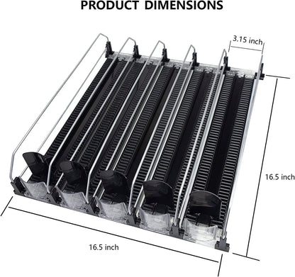 Drink Organizer for Fridge, Self-Pushing Soda Can Dispenser 5 Row Adjustable