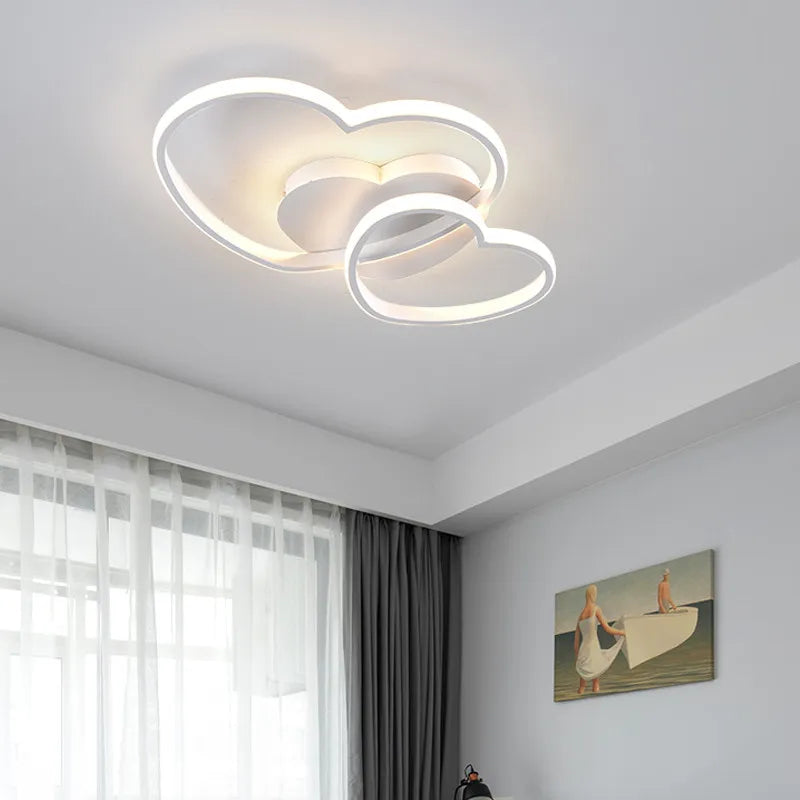 Led Light for Women Princess Heart Shape Ceiling Bedroom Lights Lamp