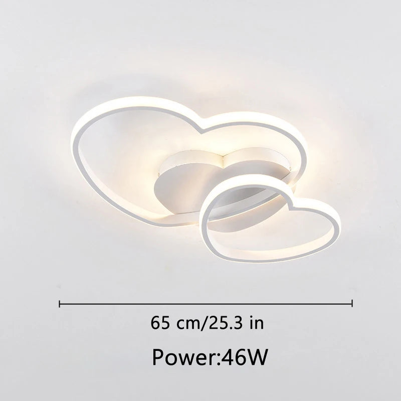 Led Light for Women Princess Heart Shape Ceiling Bedroom Lights Lamp