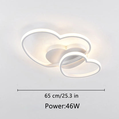Led Light for Women Princess Heart Shape Ceiling Bedroom Lights Lamp