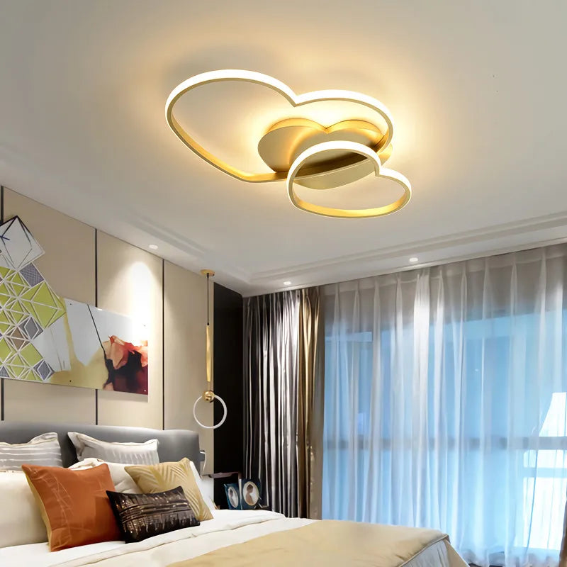 Led Light for Women Princess Heart Shape Ceiling Bedroom Lights Lamp