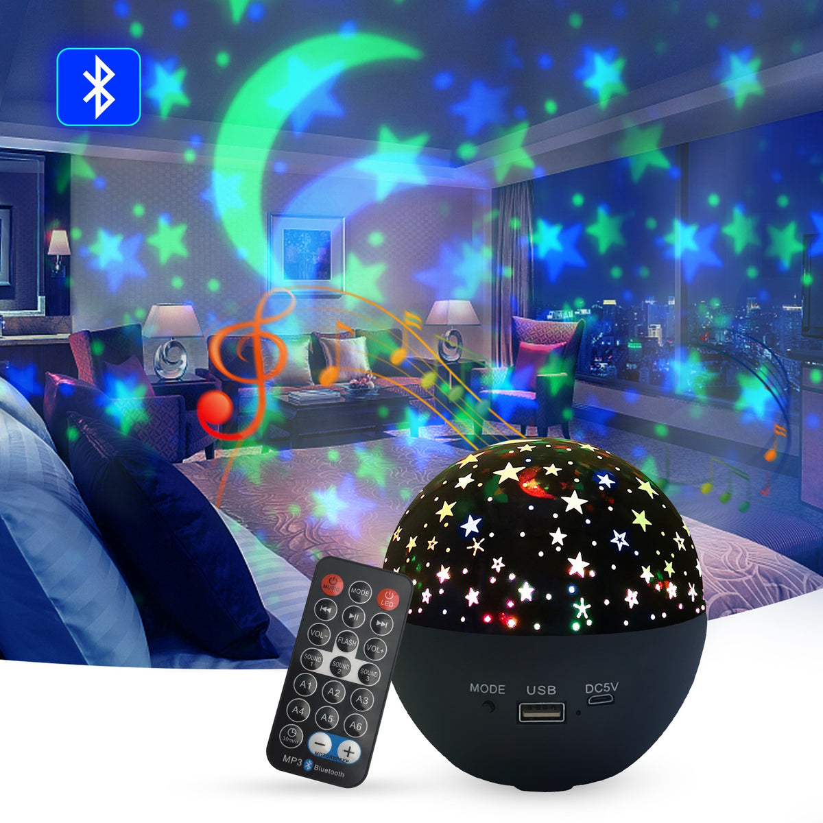 Night Light Projector for Kid Starry Lights LED Projector Star Moon Sky Ba
