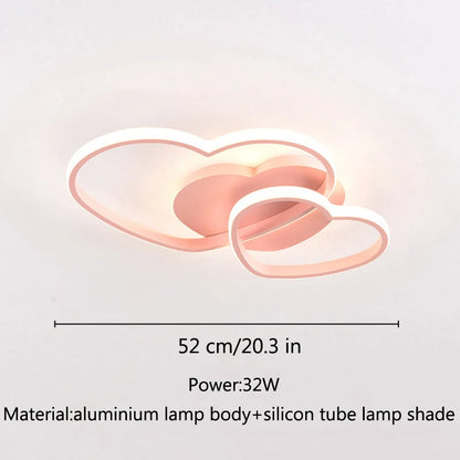Led Light for Women Princess Heart Shape Ceiling Bedroom Lights Lamp