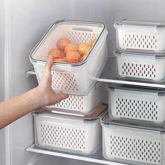 Organizer Fresh Vegetable Fruit Boxes Drain Basket Storage