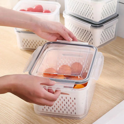 Organizer Fresh Vegetable Fruit Boxes Drain Basket Storage