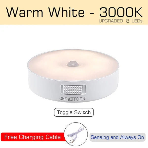 Motion Sensor Light USB Rechargeable Night Light LED Lamp