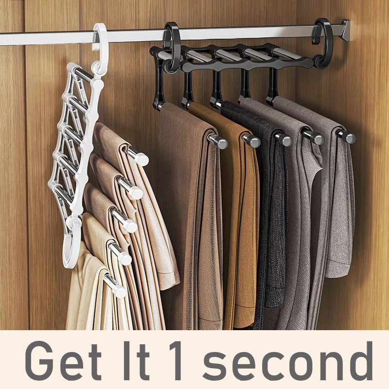 Adjustable Multiple Fold Pants Hangers Pants Rack Hangers for Pants Clothes