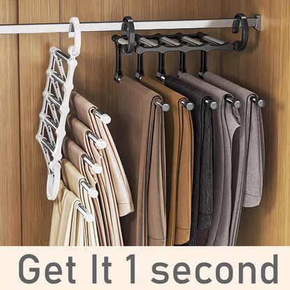 Adjustable Multiple Fold Pants Hangers Pants Rack Hangers for Pants Clothes