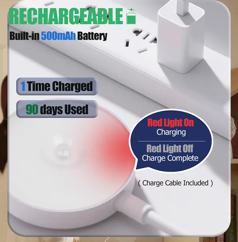 Motion Sensor Light USB Rechargeable Night Light LED Lamp