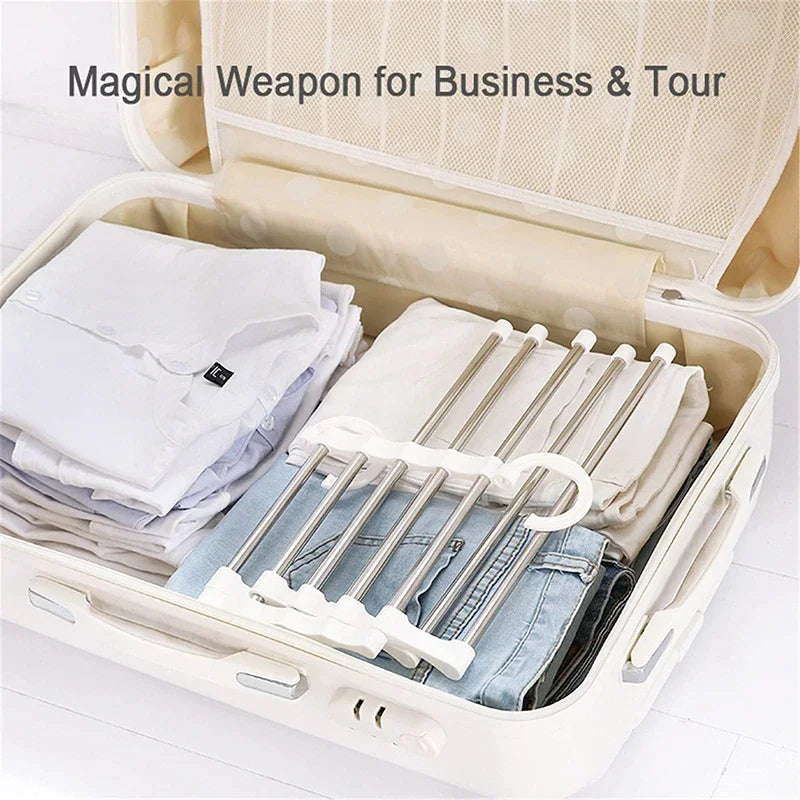 Adjustable Multiple Fold Pants Hangers Pants Rack Hangers for Pants Clothes