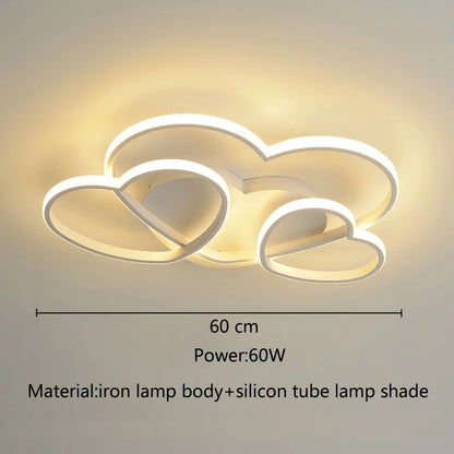 Led Light for Women Princess Heart Shape Ceiling Bedroom Lights Lamp