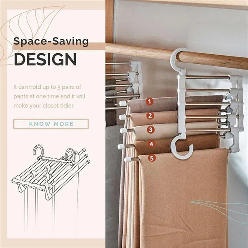 Adjustable Multiple Fold Pants Hangers Pants Rack Hangers for Pants Clothes