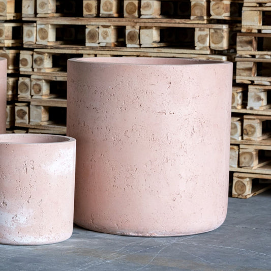 Aurella | Blushstone 100cm XXL Concrete Cylinder Planter – 621L Round Plant Pot